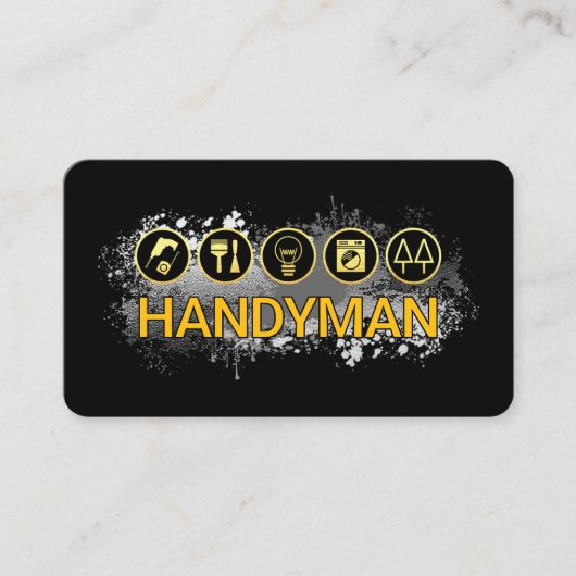 Carte De Visite Handyman Tools On Paint Splatter (Devant)