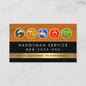 Carte De Visite Handyman Tools On Timber Wood Layer (Devant)