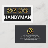 Carte De Visite Handyman Tools On White Border (Devant / Derrière)