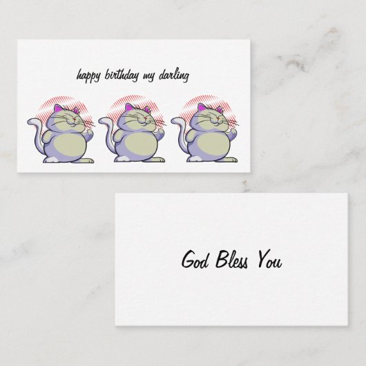 Carte De Visite happy birthday (Devant / Derrière)