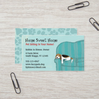 Carte De Visite Happy Canapé Chien mignon Beagle Pet Care Amoureux