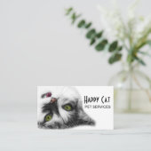 Carte De Visite Happy Cat élégant, unique personnalisable (Debout devant)
