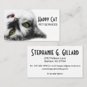 Carte De Visite Happy Cat élégant, unique personnalisable (Devant / Derrière)