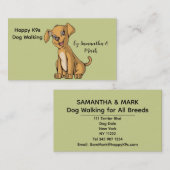 Carte De Visite Happy Chien Walking Service (Devant / Derrière)