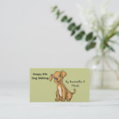 Carte De Visite Happy Chien Walking Service (Debout devant)