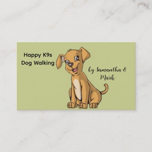 Carte De Visite Happy Chien Walking Service (Devant)