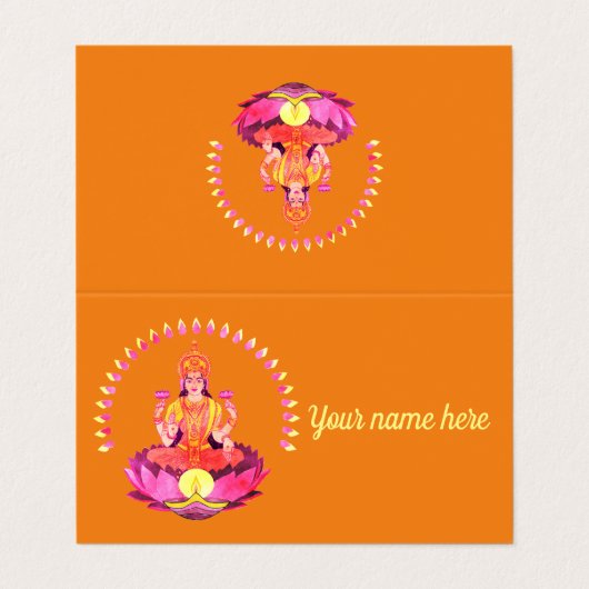 Carte De Visite Happy Diwali - Deepalavi Lakshmi Goddess 1 (Extérieur déplié)