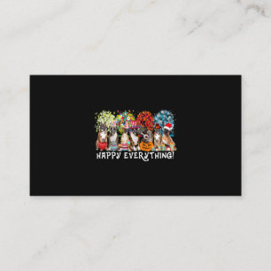 Carte De Visite Happy Everything Boxer Dog Seasons All Year Tree L
