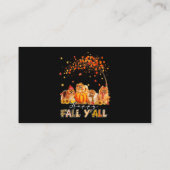 Carte De Visite Happy Fall Yall Pomeranian Automne Lover Citrouill (Dos)