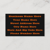 Carte De Visite Happy Halloween Jack-o'-lantern Illustration Art (Dos)