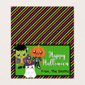 Carte De Visite Happy Halloween Treat Bag Topper avec monstres (Extérieur déplié)