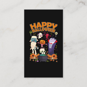 Carte De Visite Happy Halloween Vampire Skeleton Citrouille Ghost