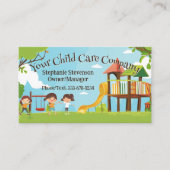 Carte De Visite Happy Kids Playground Garderie QR Code (Devant)