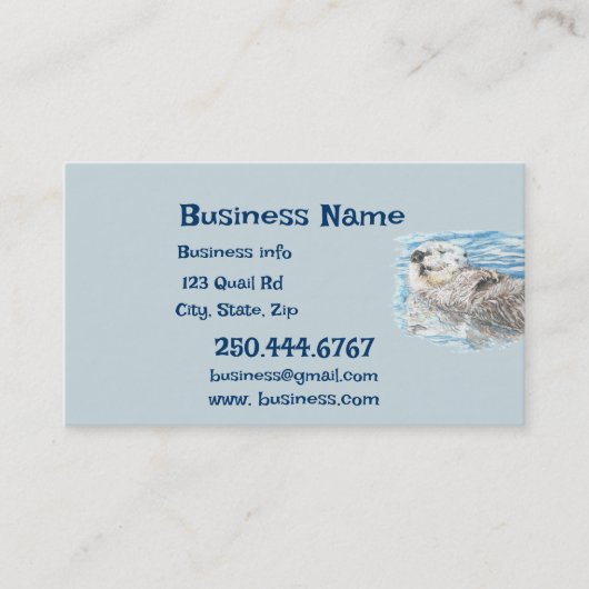 Carte De Visite Happy Otter Animal Business Logo (Devant)