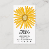 Carte De Visite Happy Yellow Daisy a illustré les icônes des média (Dos)