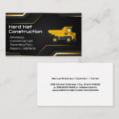 Carte De Visite Hard Hat Construction | Work Dump Truck (Devant / Derrière)