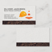 Carte De Visite Hardhat et Cone de construction (Devant / Derrière)