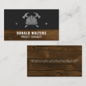 Carte De Visite Hardhat Hammers | Métal et bois (Devant / Derrière)