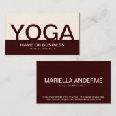 Carte De Visite hardi YOGA (Devant / Derrière)