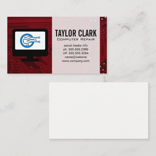 Carte De Visite Hardware Electronics | IT Repair (Devant / Derrière)
