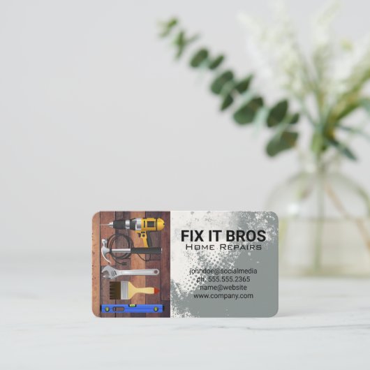 Carte De Visite Hardware Tools | Handyman | General Contractor (Debout devant)