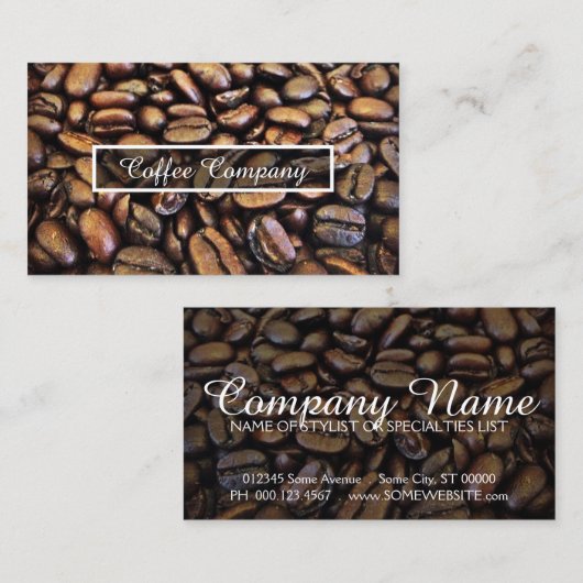 Carte De Visite haricots à café (Devant / Derrière)