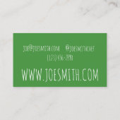 Carte De Visite Haricots verts Légumes Jardin Veg Restaurant Chef (Dos)