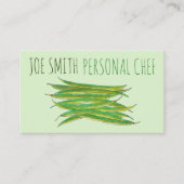 Carte De Visite Haricots verts Légumes Jardin Veg Restaurant Chef (Devant)