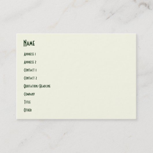 Carte De Visite Harlequin Concentris Fir (Devant)