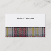 Carte De Visite Harmon Robe traditionnelle Tartan Plaid sur mesure (Dos)