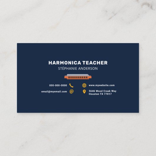 Carte De Visite Harmonica Teacher (Dos)