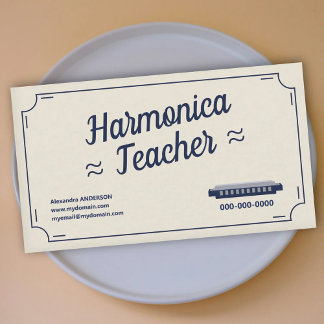 Carte De Visite Harmonica Teacher - Vintage