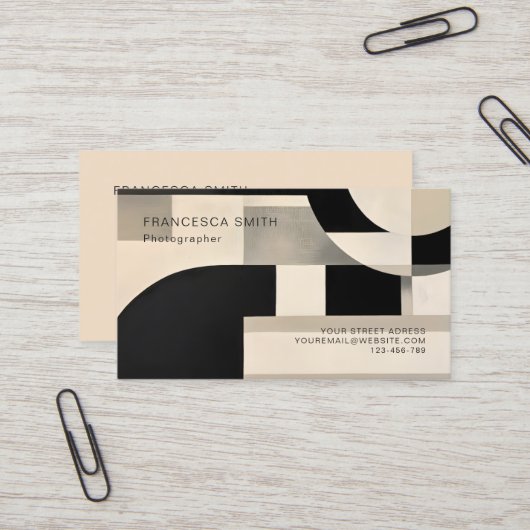 Carte De Visite Harmonie dans les nuances : Composition abstraite (Devant/Arrière en situation)