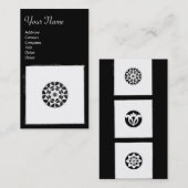 Carte De Visite HARMONIE DE RENAISSANCE Noir Blanc Géométrique Flo (Devant / Derrière)