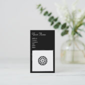 Carte De Visite HARMONIE DE RENAISSANCE Noir Blanc Géométrique Flo (Debout devant)