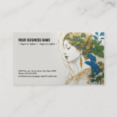 Carte De Visite Harmonie des couleurs : Silhouette, Or, Vert, Bleu (Dos)