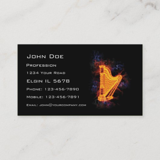 Carte De Visite Harpe ardente (Devant)