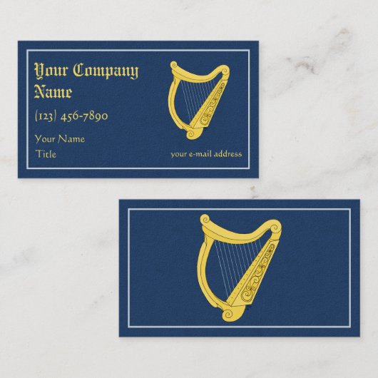 Carte De Visite Harpe irlandaise (Devant / Derrière)
