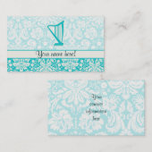 Carte De Visite Harpe turquoise (Devant / Derrière)