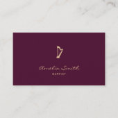 Carte De Visite Harpist professionnel minima élégant Bourgogne (Devant)