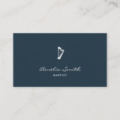 Carte De Visite Harpist professionnel minimal élégant bleu marine (Devant)