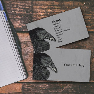 Carte De Visite Hauning Black Crow Face Grey