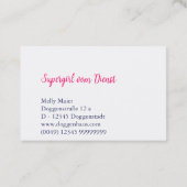 Carte De Visite Haushälterin Visitenkarten (Dos)