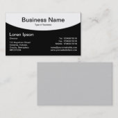 Carte De Visite Haut courbé - Noir (Devant / Derrière)