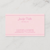 Carte De Visite Haut de la page Élégant script rose manuscrit mode (Dos)