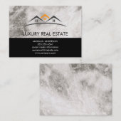 Carte De Visite Haut du toit de l'immeuble | Découpe en marbre | L (Devant / Derrière)