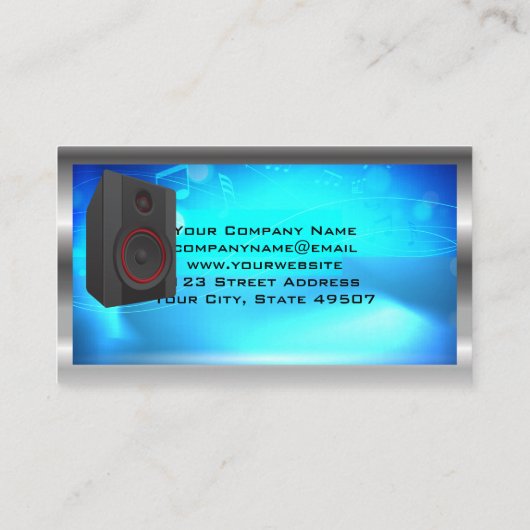 Carte De Visite Haut-parleurs audio | Caisson | Technicien (Dos)