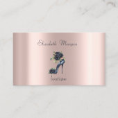 Carte De Visite Haut talons professionnels Noir Rose Rose Or (Devant)