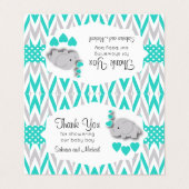 Carte De Visite Hauts de forme gris de sac du baby shower | (Extérieur déplié)