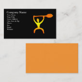 Carte de visite hawaïen de pétroglyphe d'homme de (Devant / Derrière)